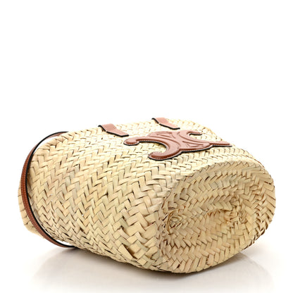 Celine Raffia Calfskin Triomphe Teen Panier Tan 4 of 8