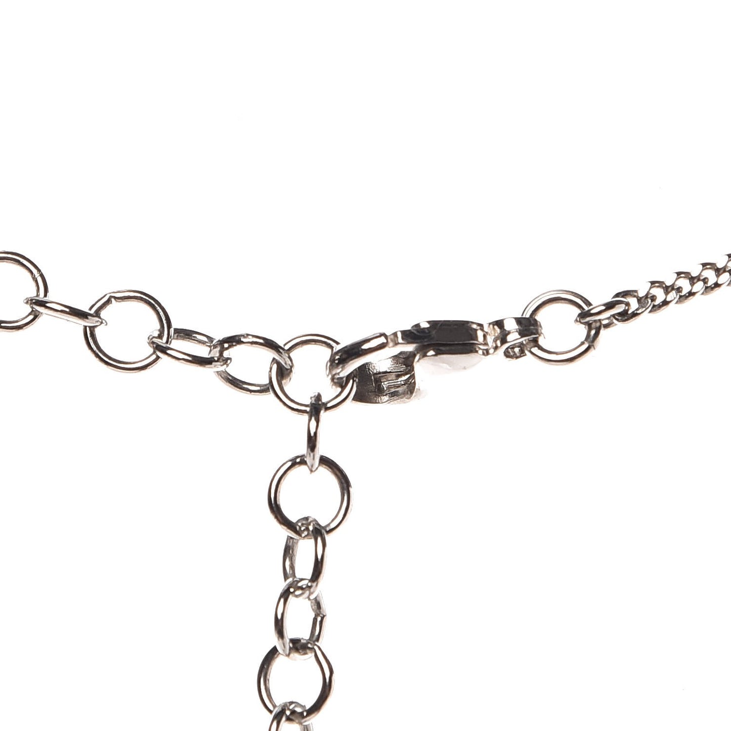 Crystal CC Drop Pendant Necklace Silver