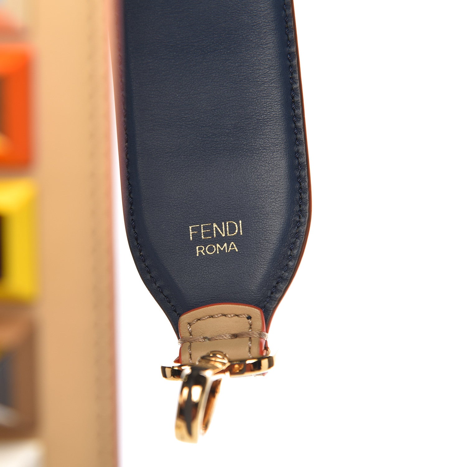 Fendi Vitello Century Plexiglass Bi-Color Studded Strap You Amido Blu Scuro 3 of 5