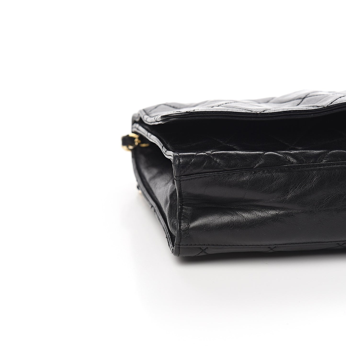 Lambskin Quilted Medium Single Flap Black