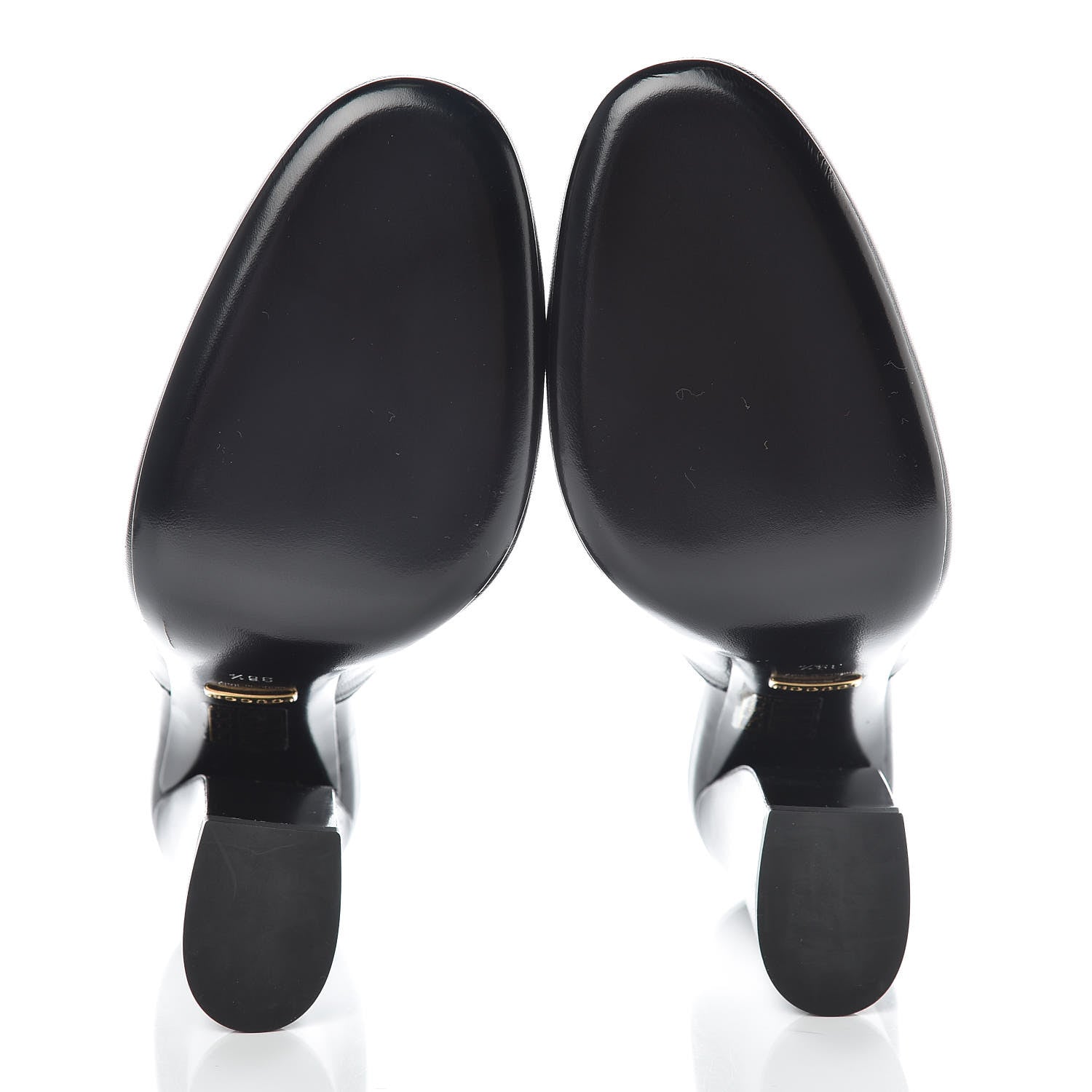 Gucci Malaga Kid Horsebit Princetown High Heel Mules 38.5 Black 5 of 8