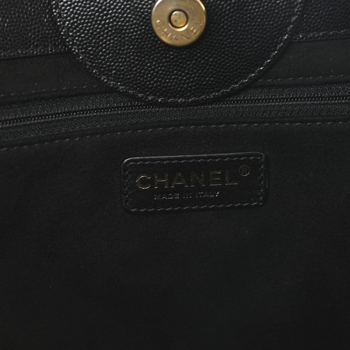 Caviar Medium Studded Deauville Tote Black