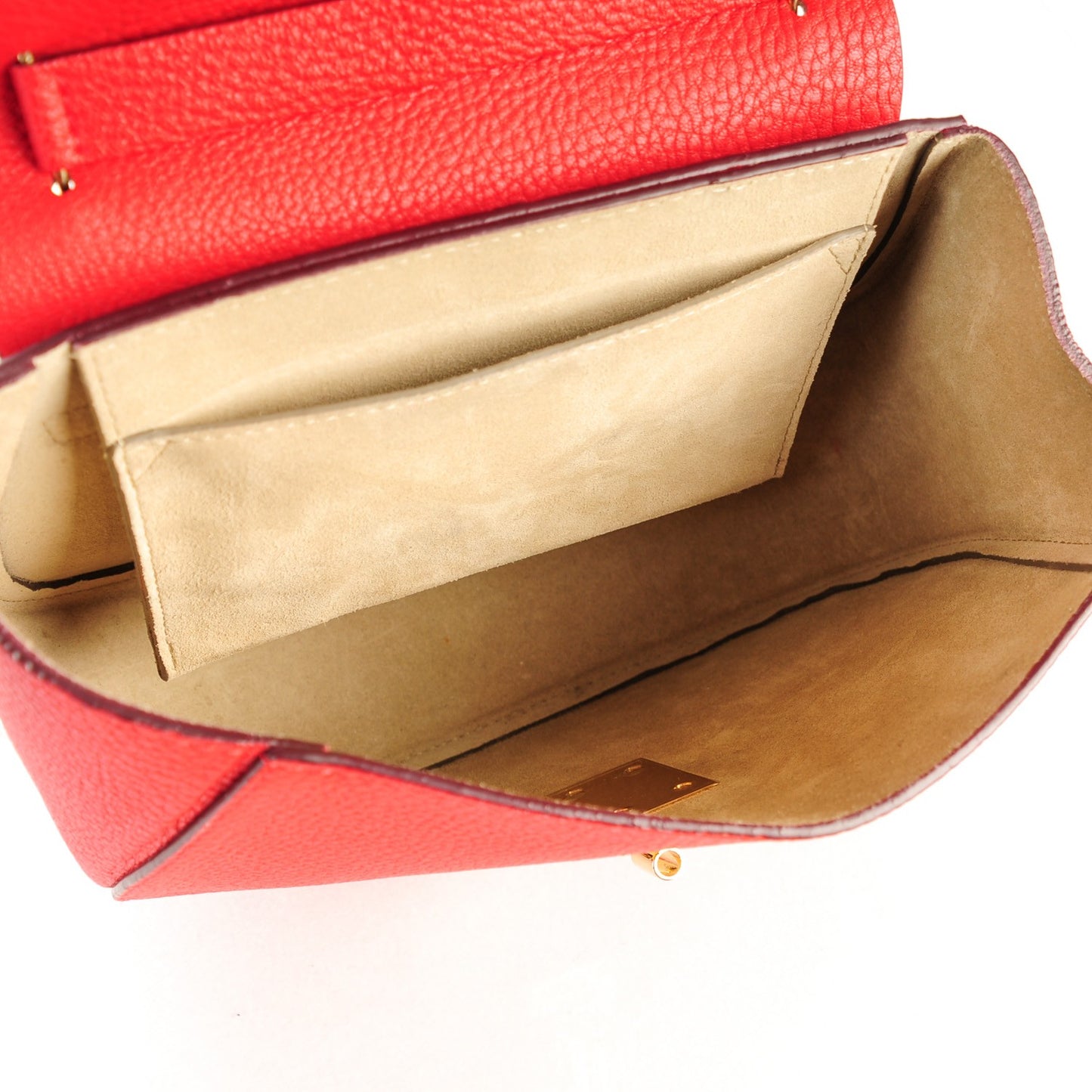 Grained Lambskin Medium Drew Shoulder Bag Plaid Red