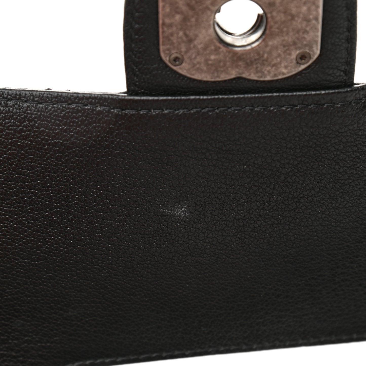 Goatskin Quilted Large Perfect Edge Flap Black