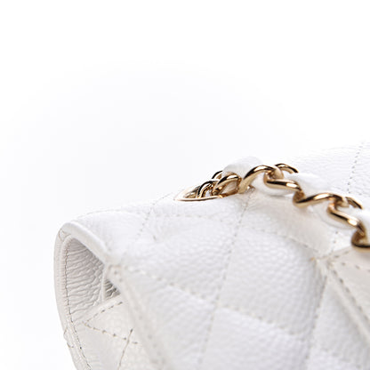 Chanel Caviar Quilted Medium Double Flap White 11 of 15