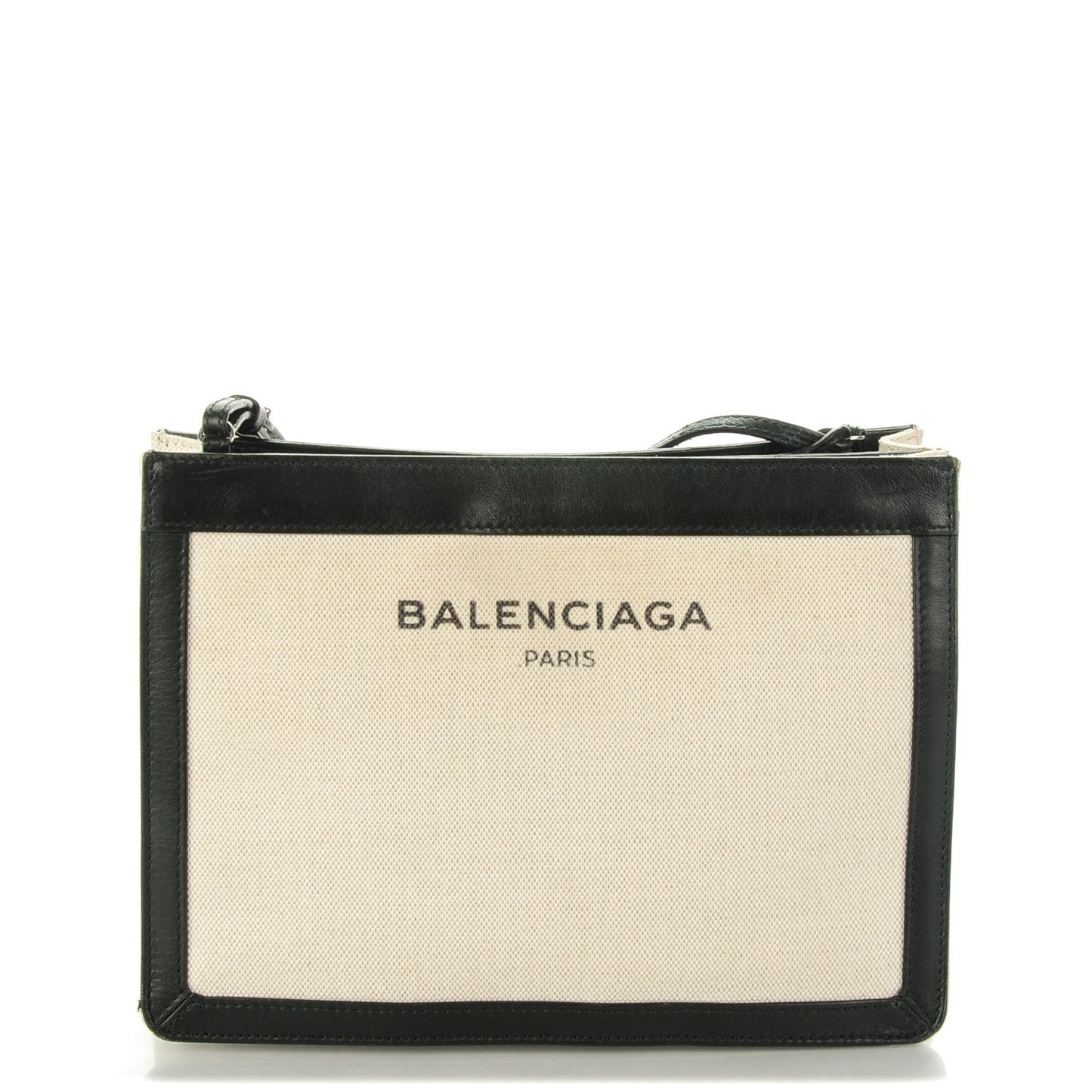 Cotton Canvas Pochette Crossbody Bag Black