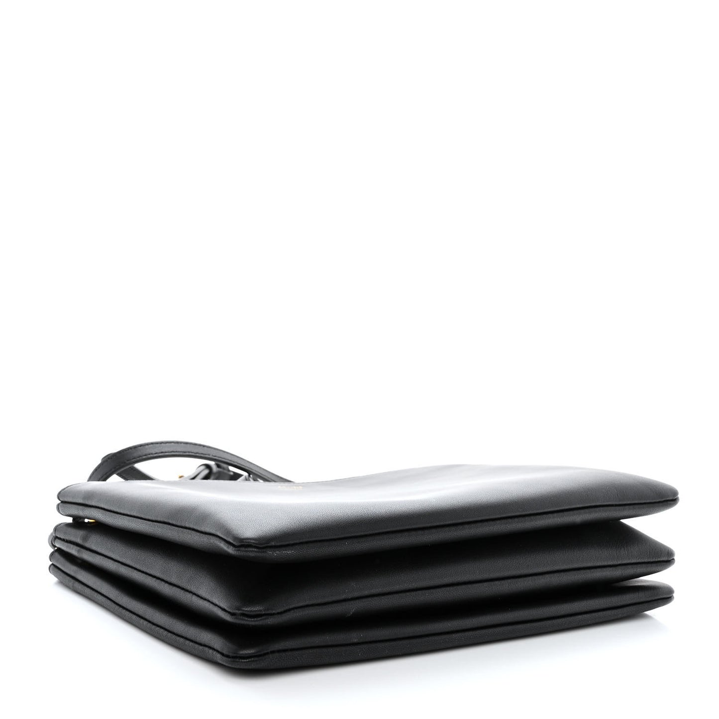 Lambskin Large Trio Crossbody Bag Black