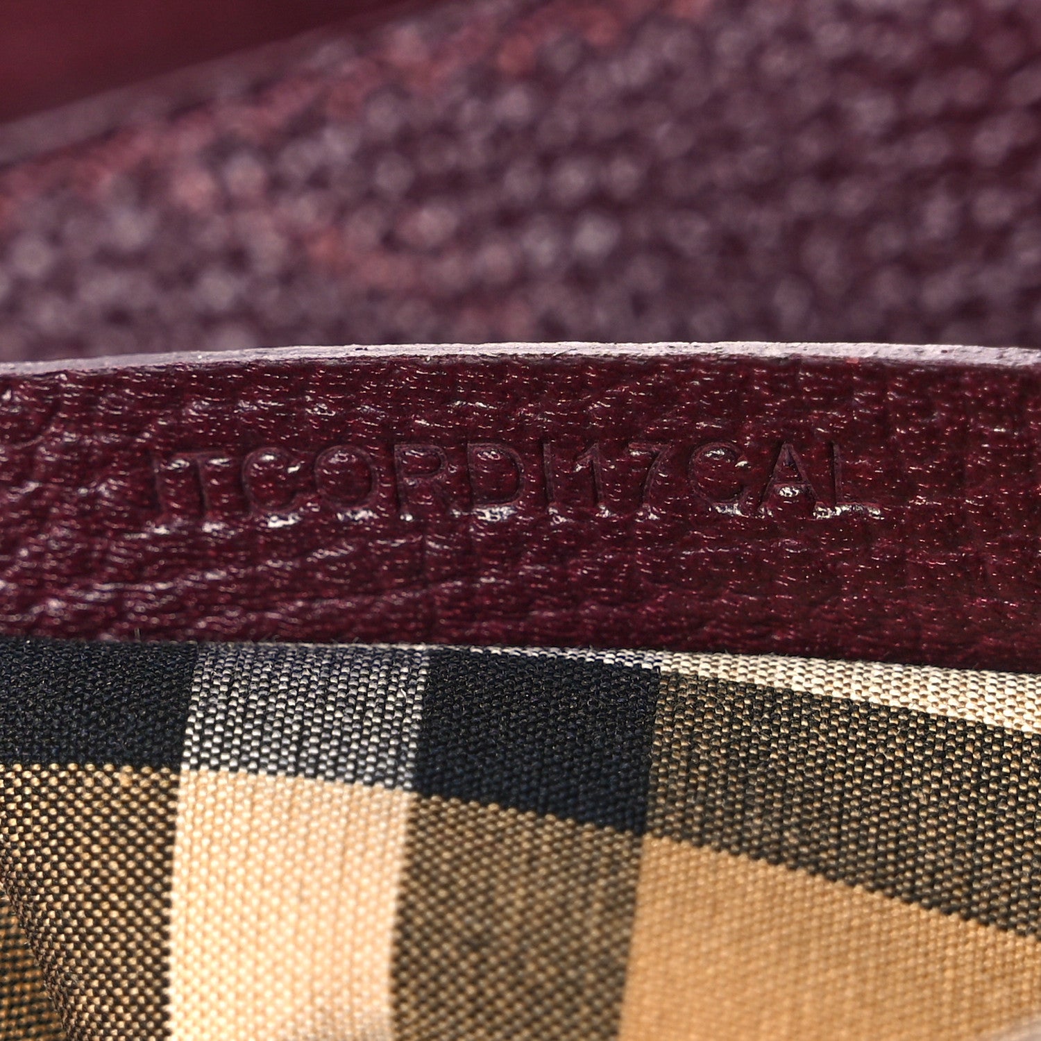 Burberry Grainy Calfskin House Check Small Banner Tote Mahogany Red 8 of 13