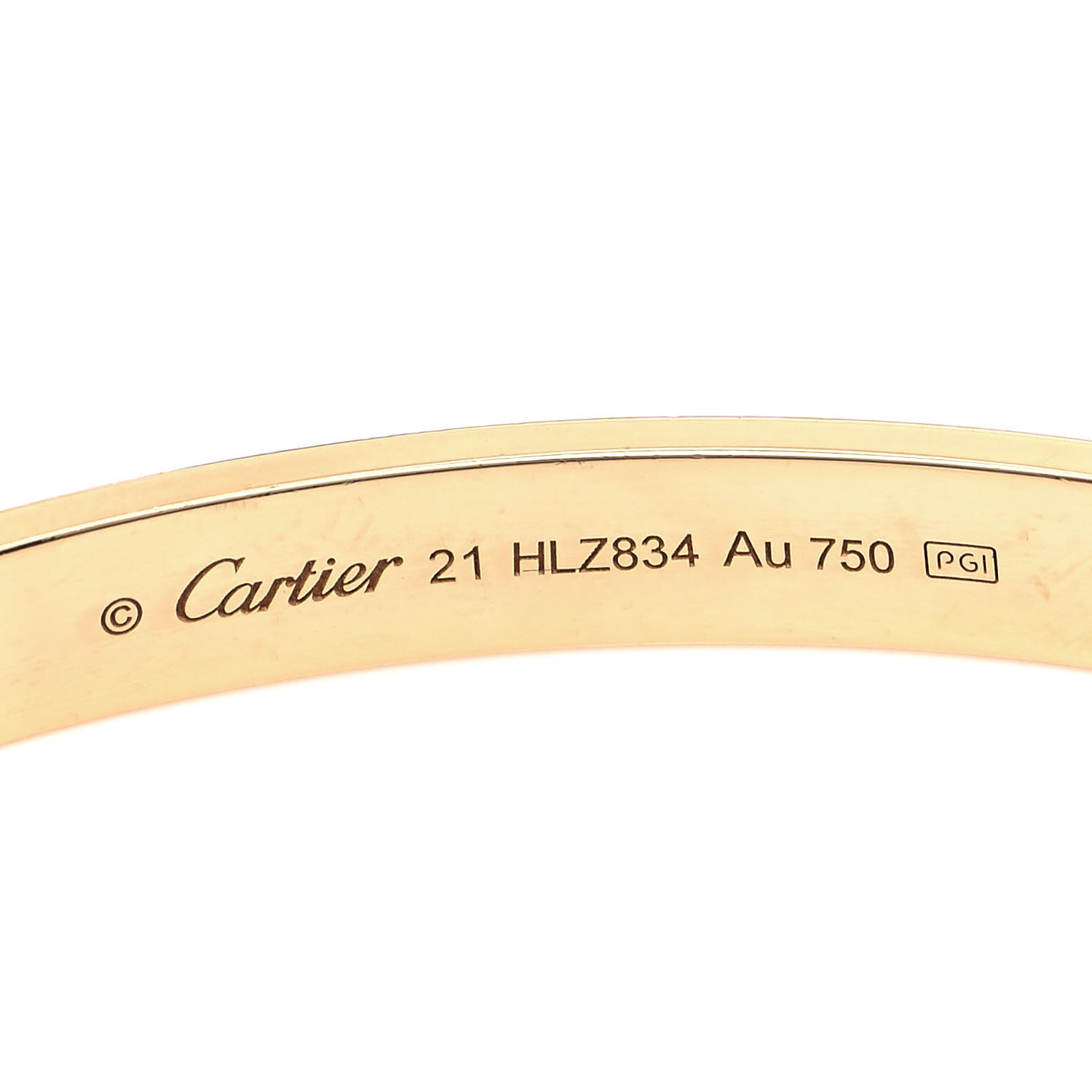 Cartier 18K Yellow Gold LOVE Cuff Bracelet 21 4 of 5