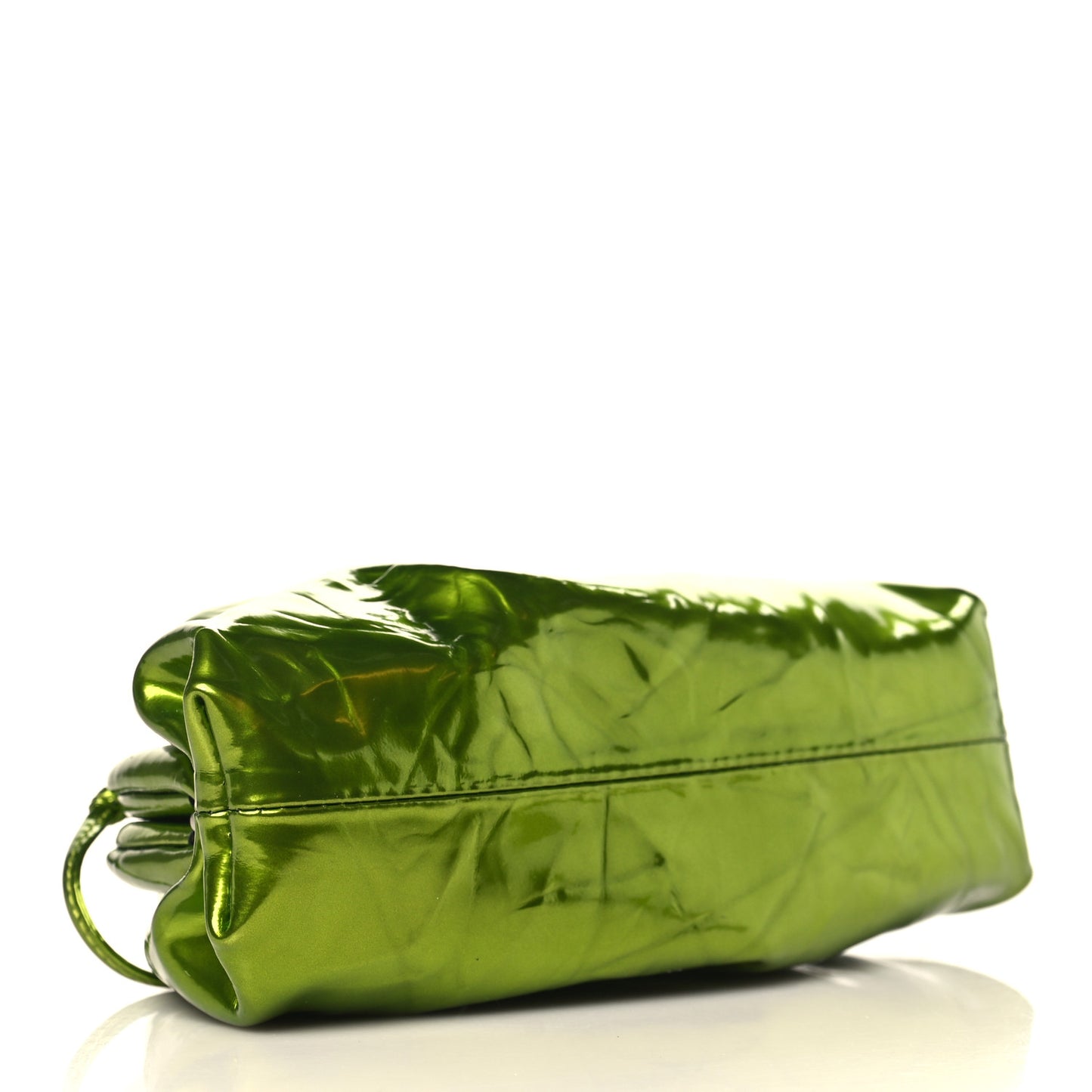 Metallic Crushed Calfskin The Mini Pouch Chlorophyll