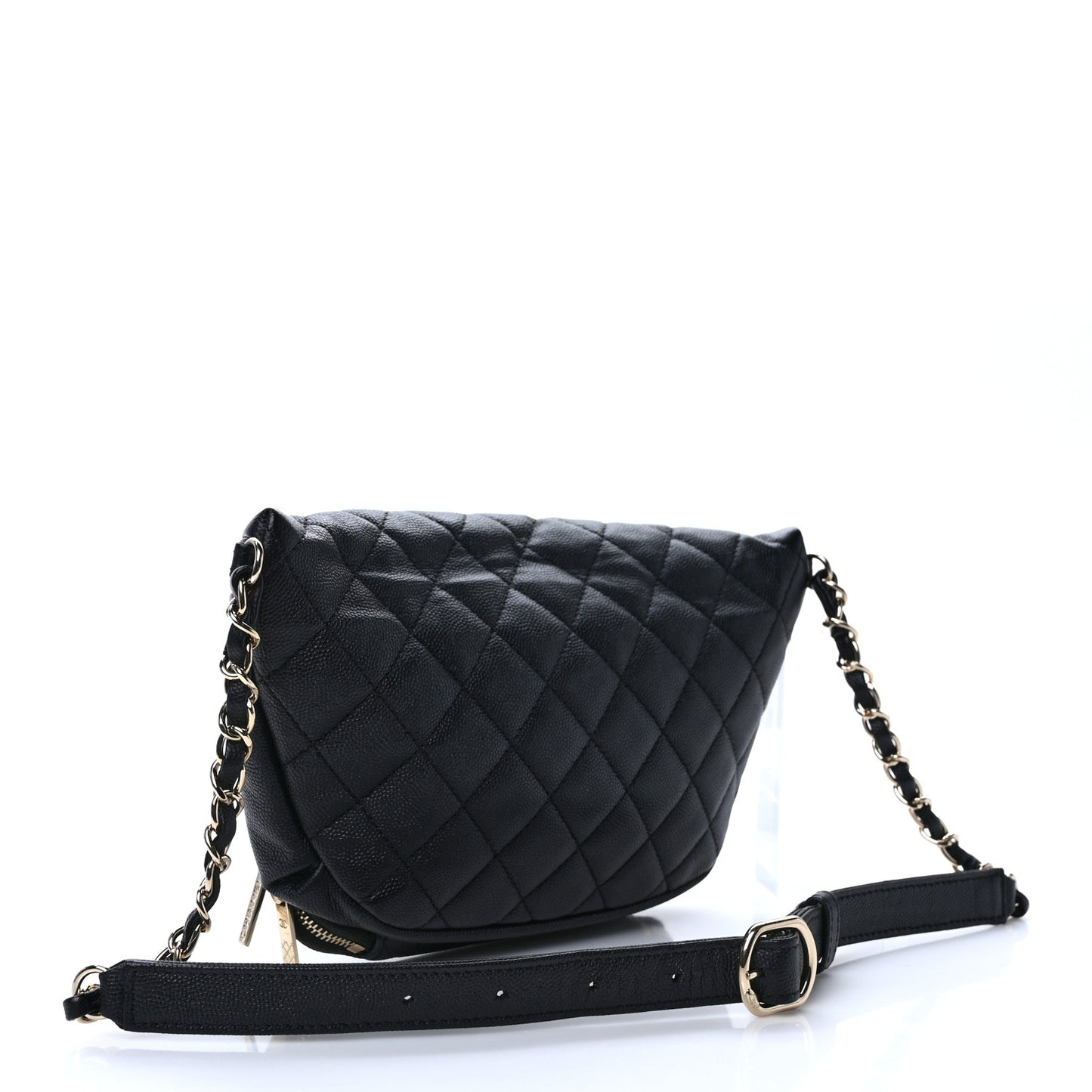 Caviar Quilted Business Affinity Waist Belt Bag Black