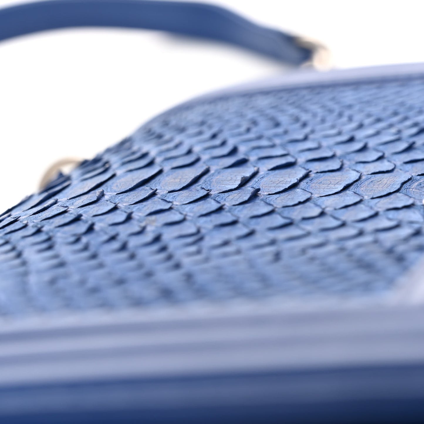 Matte Snakeskin Medium Boy Flap Blue