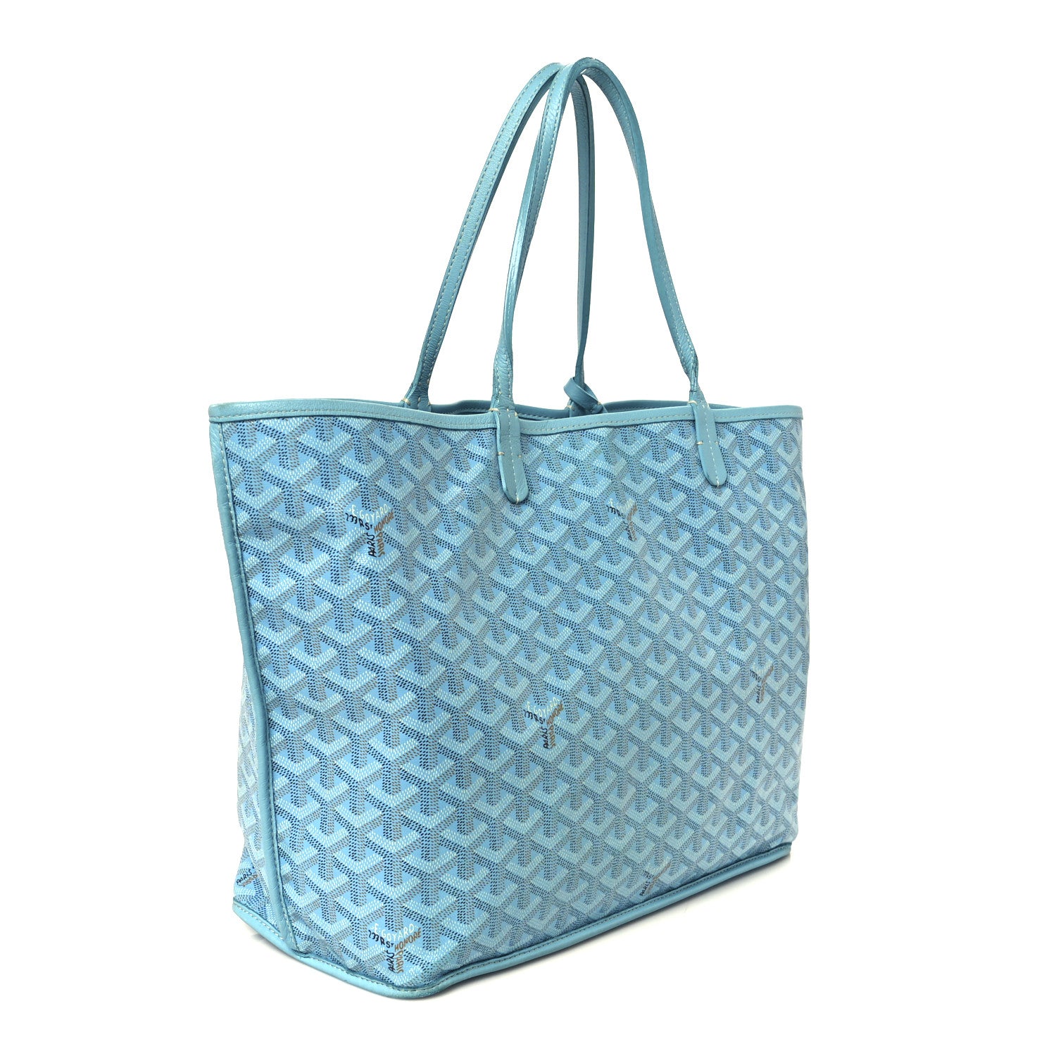 Goyard Goyardine Embroidered Flamingo Reversible Anjou PM Sky Blue 5 of 23