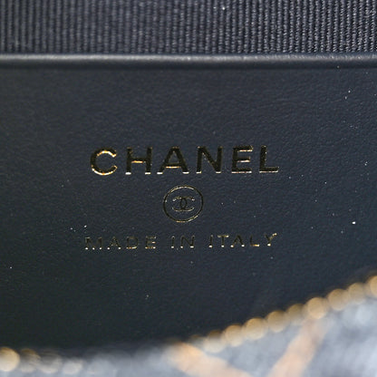 Chanel Denim Quilted Hobo Clutch With Chain Dark Blue Orange 5 of 10