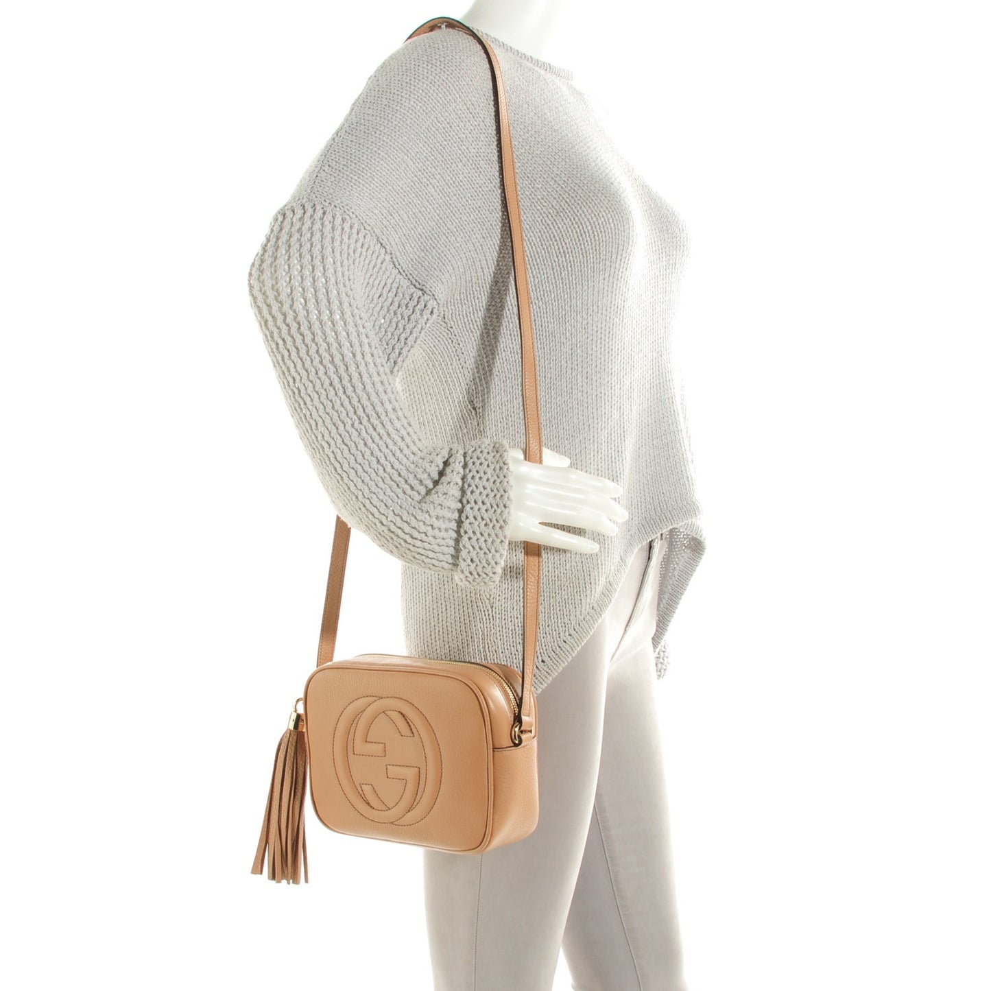 Pebbled Calfskin Small Soho Disco Bag Camelia