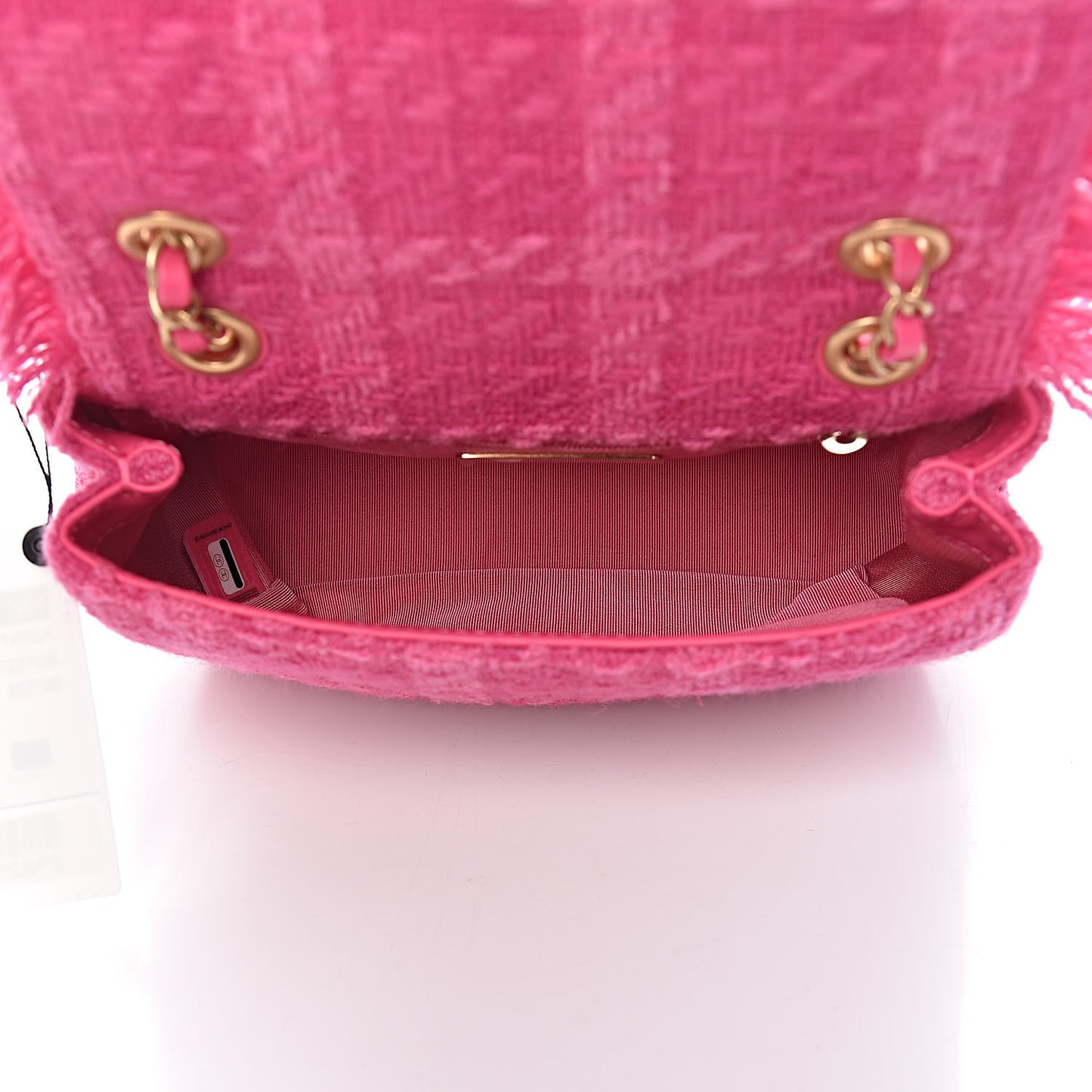 Wool Tweed Giant Logo Flap Bag Pink