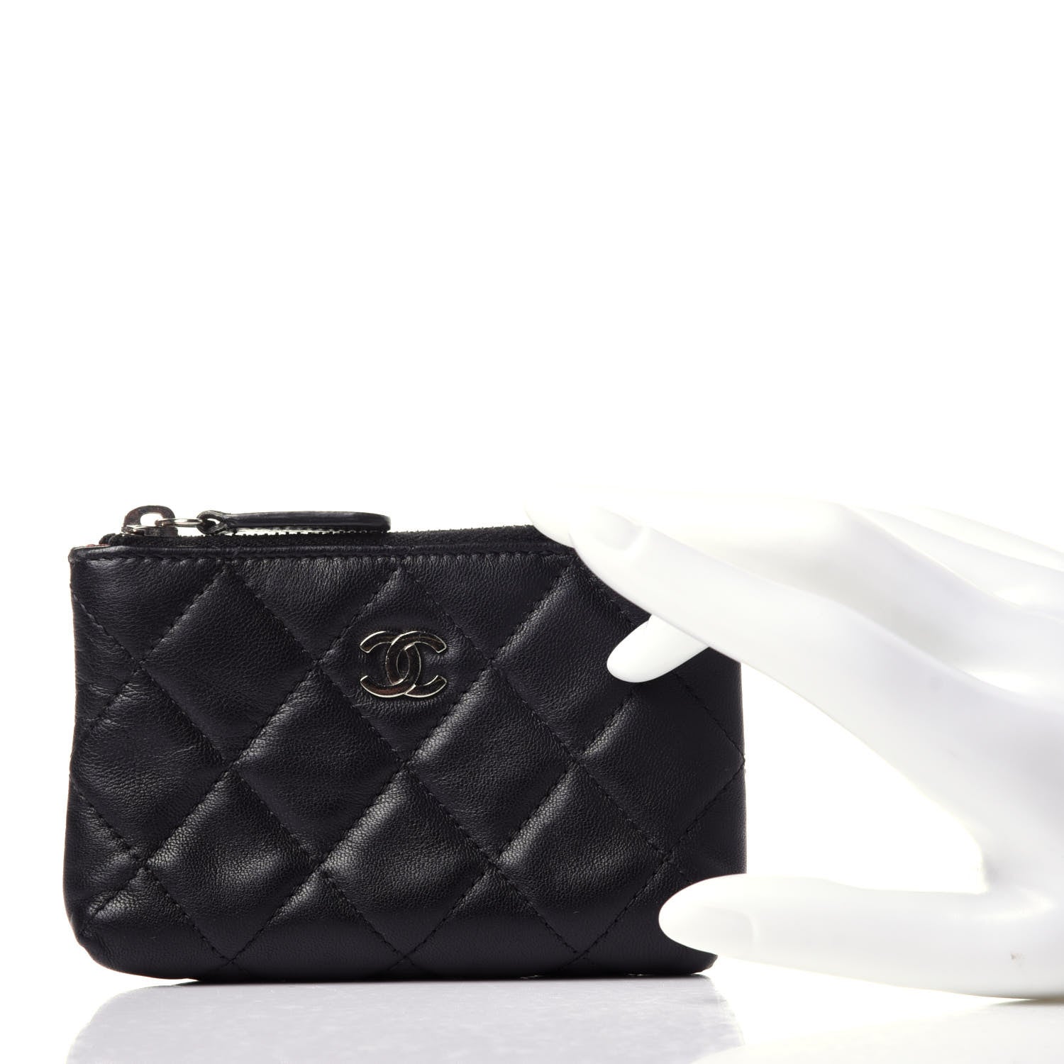 Chanel Lambskin Quilted Key Holder Case Black 2 of 11