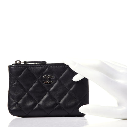 Chanel Lambskin Quilted Key Holder Case Black 2 of 11