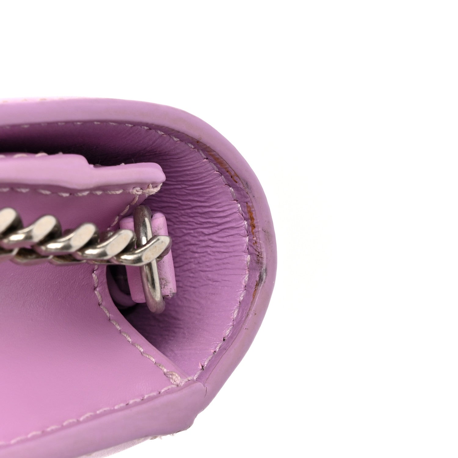 Balenciaga Shiny Box Calfskin Tonal B Hourglass Chain Bag Liliac 18 of 18