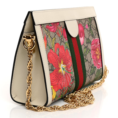 Gucci GG Supreme Monogram Flora Web Small Ophidia Chain Shoulder Bag White 4 of 23