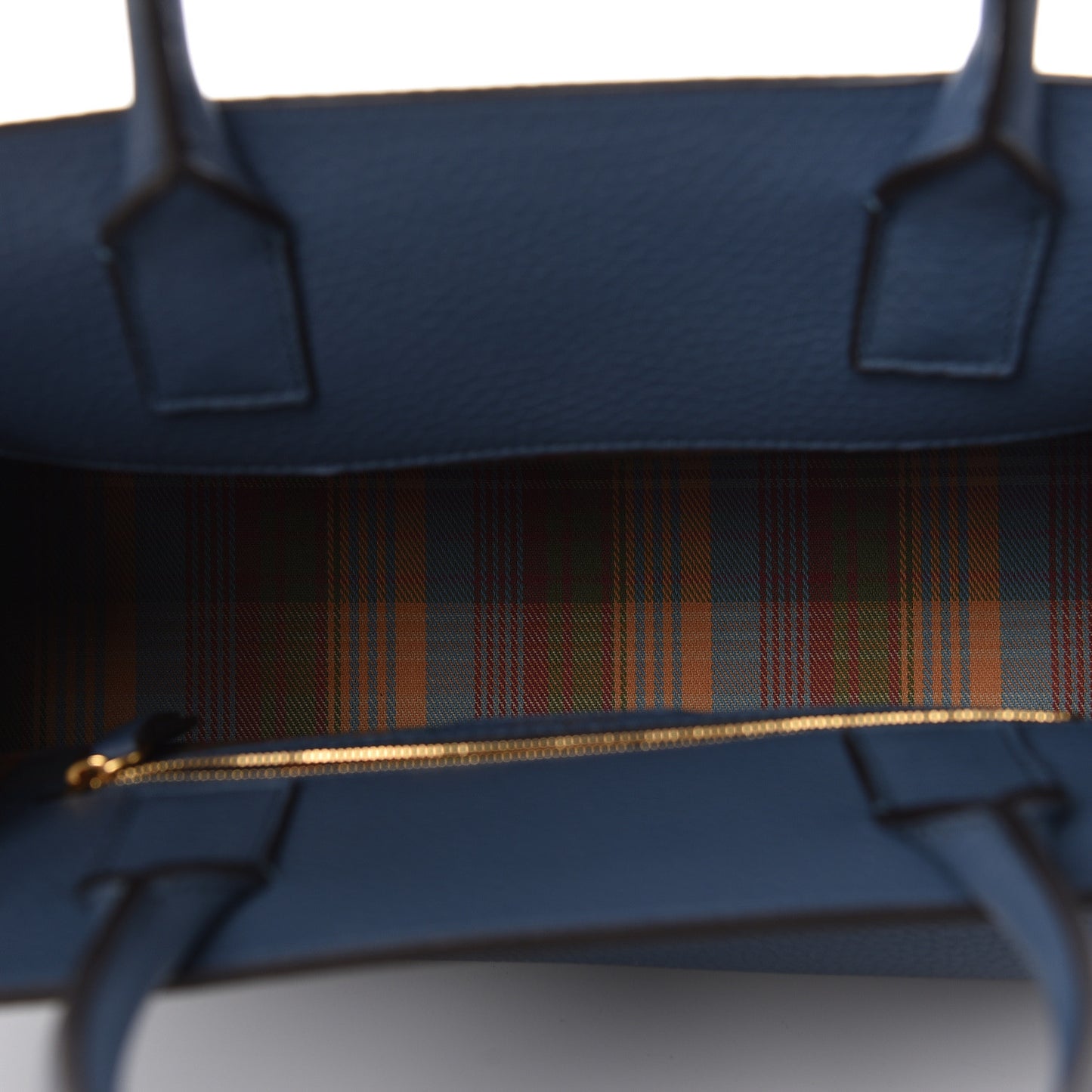 Classic Grain Calfskin Belted Bayswater Tote Blue