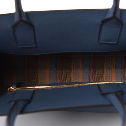 Mulberry Classic Grain Calfskin Belted Bayswater Tote Blue 7 of 10