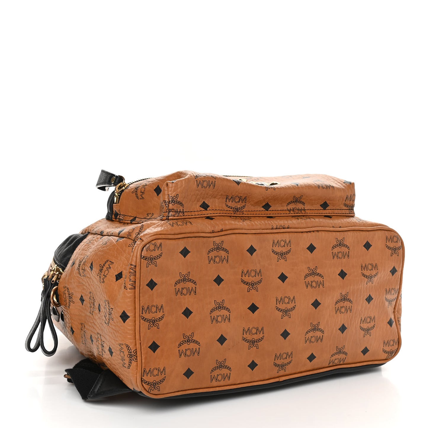 Visetos Studded Colorblock Medium Stark Brock Backpack Cognac Black