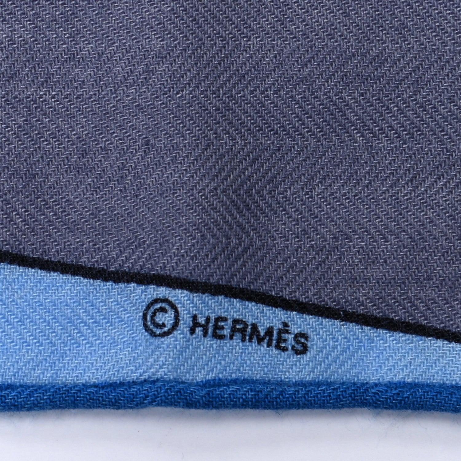 Hermes Cashmere Silk Tete a Tete Equestre Scarf 100 Marine Bleu Jean 3 of 4