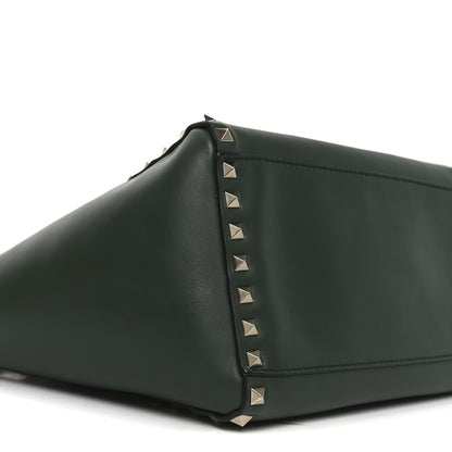 Valentino Garavani Vitello Small Rockstud Double Handle Tote Smeraldo 8 of 9