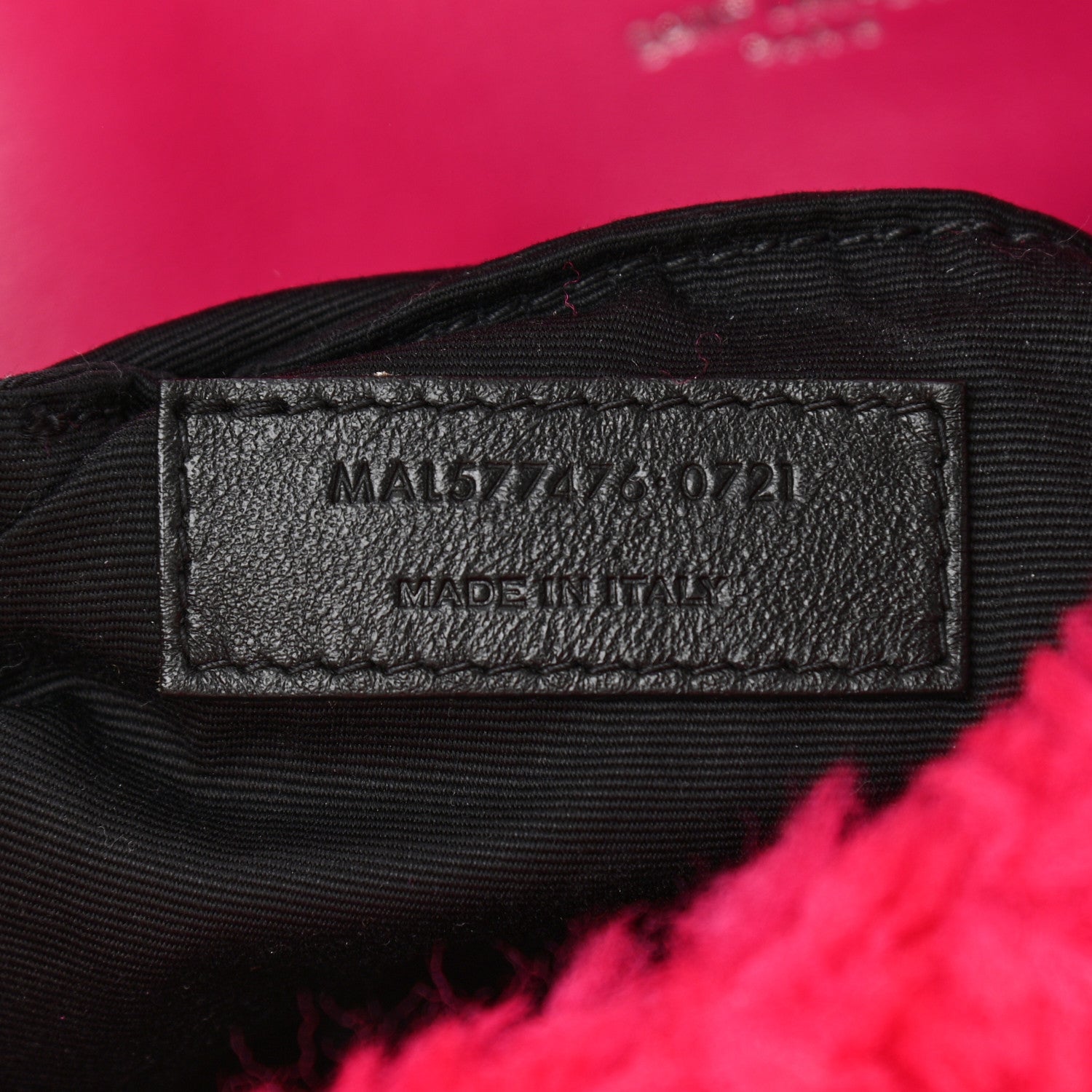 Saint Laurent Merino Shearling Lambskin Quilted Small Loulou Puffer Monogram Chain Satchel Fuchsia 8 of 11