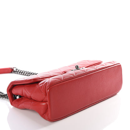 Chanel Shiny Lambskin Quilted Medium Burgundy Rocks Flap Red 3 of 9