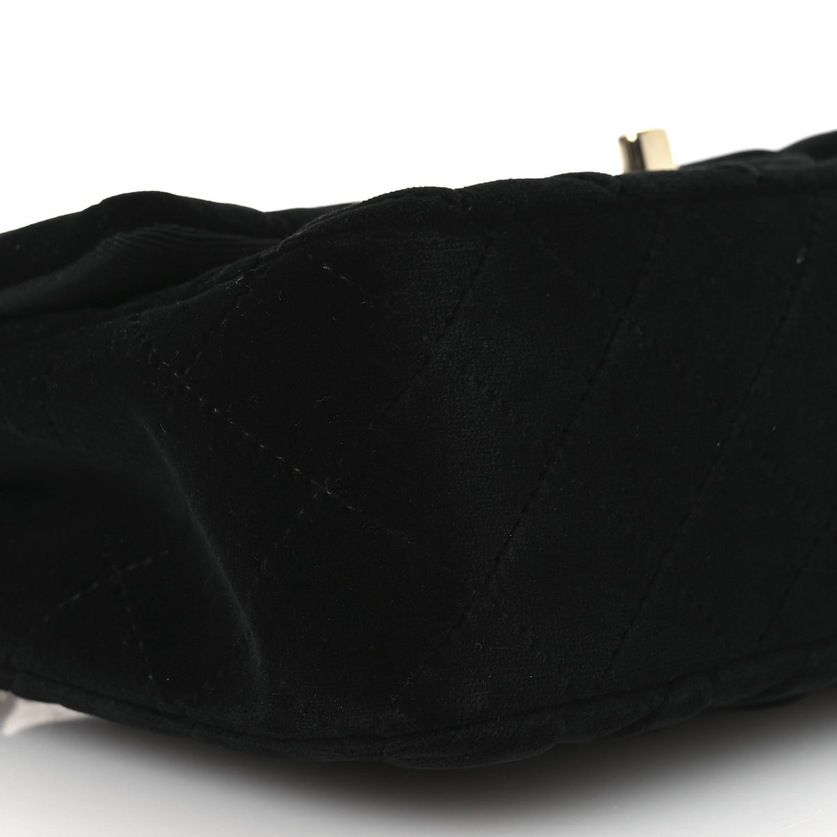 Velvet Quilted Mini Rectangular Flap Black