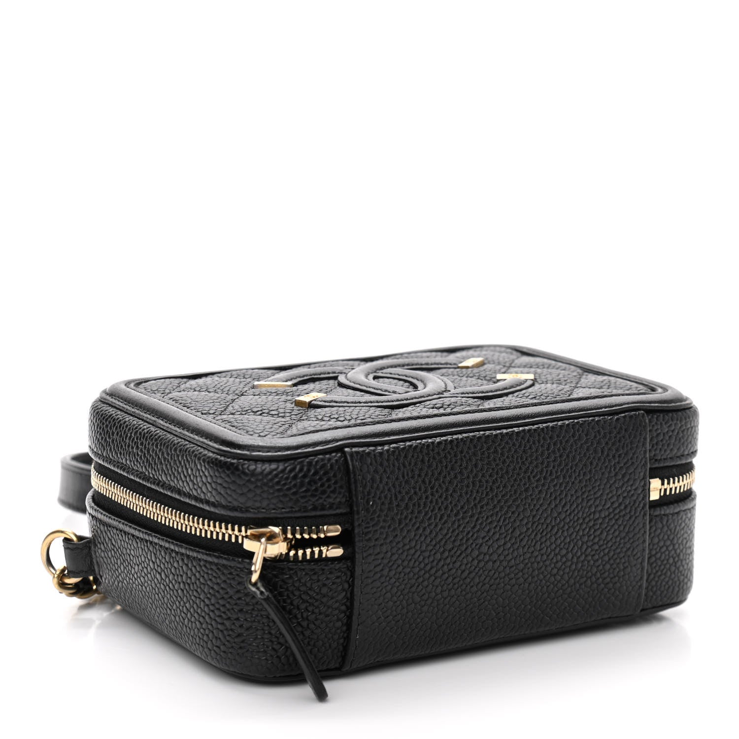 Chanel Caviar Quilted CC Filigree Vanity Clutch With Chain Black 4 of 11