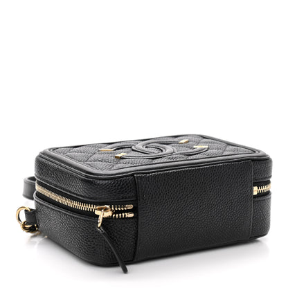 Chanel Caviar Quilted CC Filigree Vanity Clutch With Chain Black 4 of 11