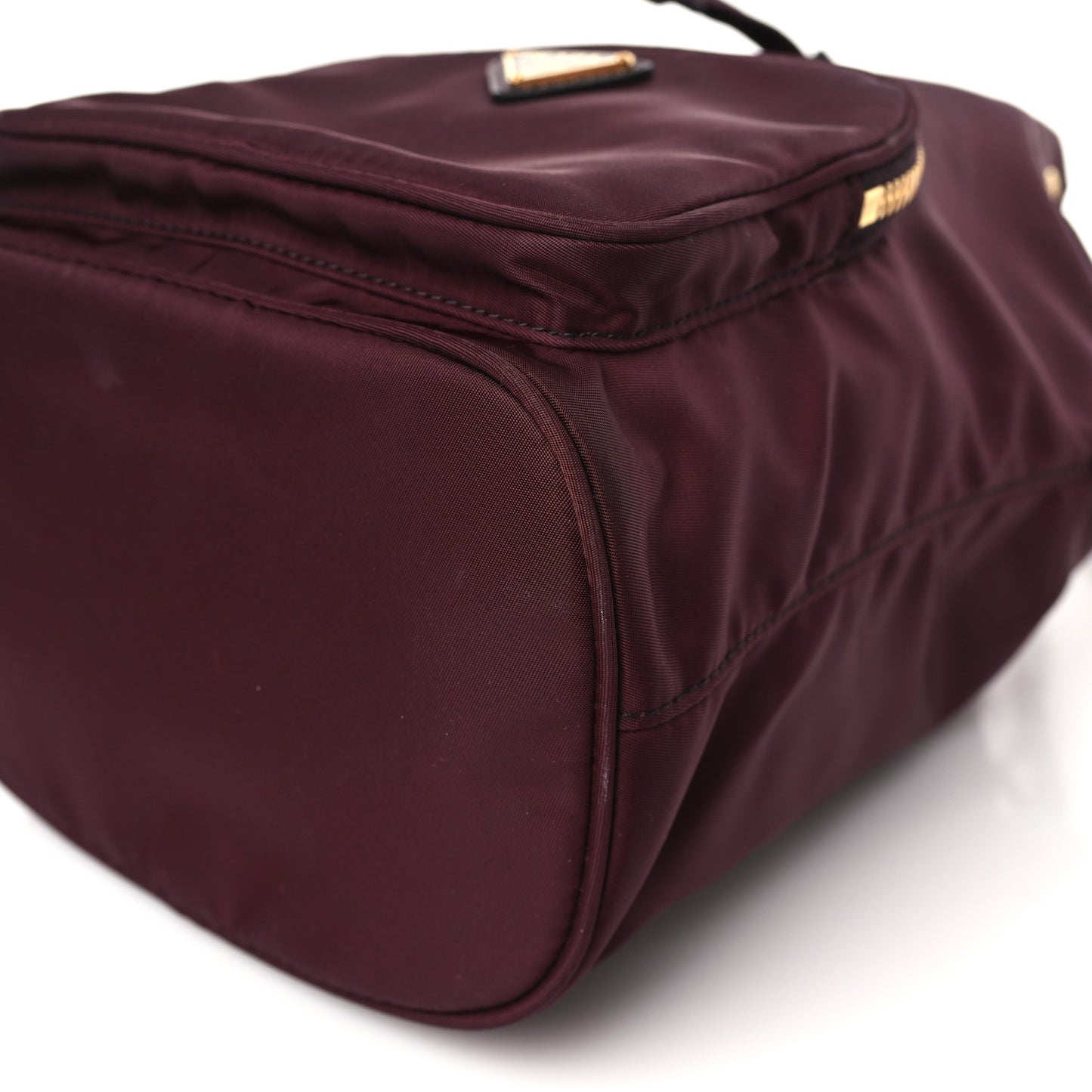 Re-Nylon Saffiano Duet Bucket Crossbody Bag Bordeaux