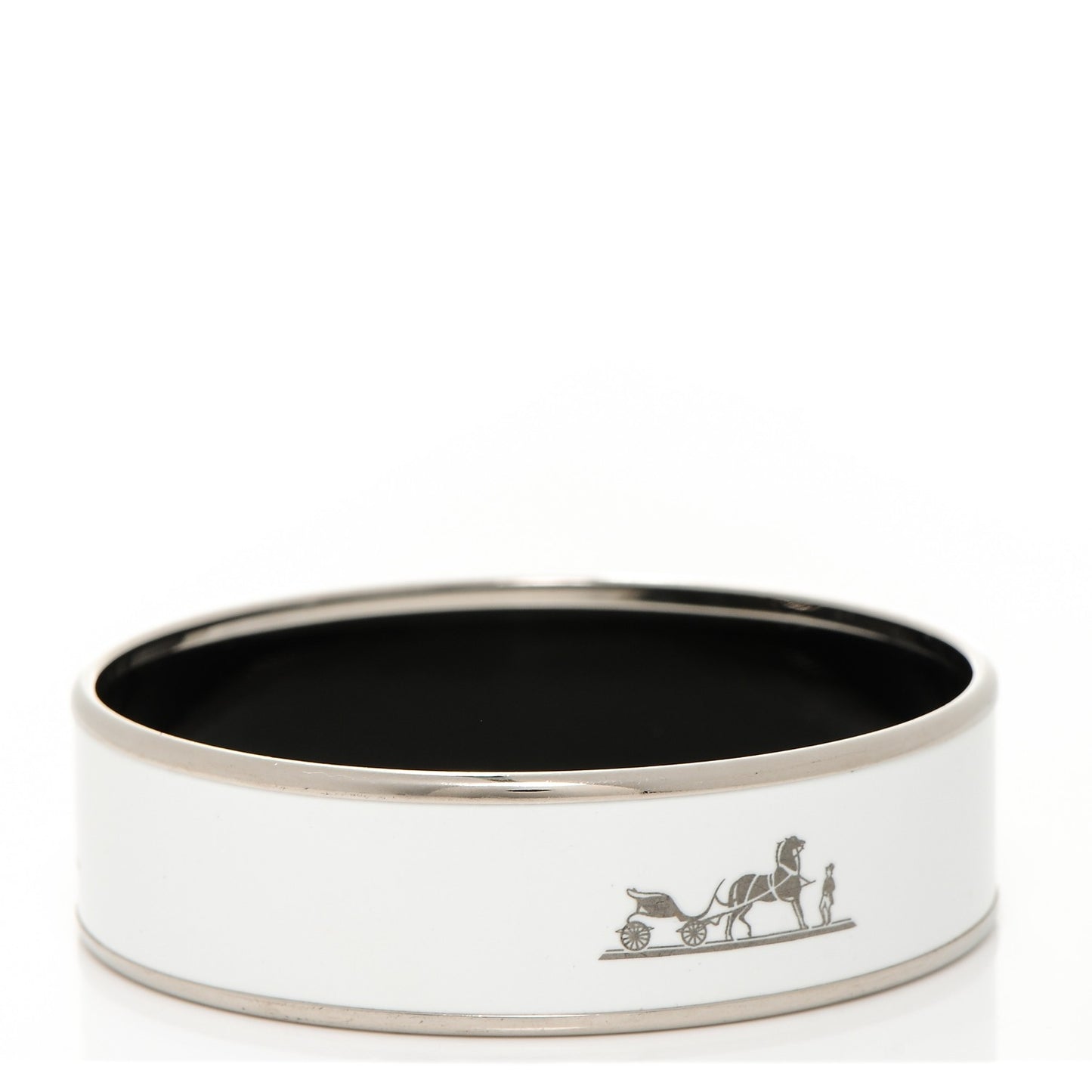Enamel Printed Wide Caleche Bracelet 62 White