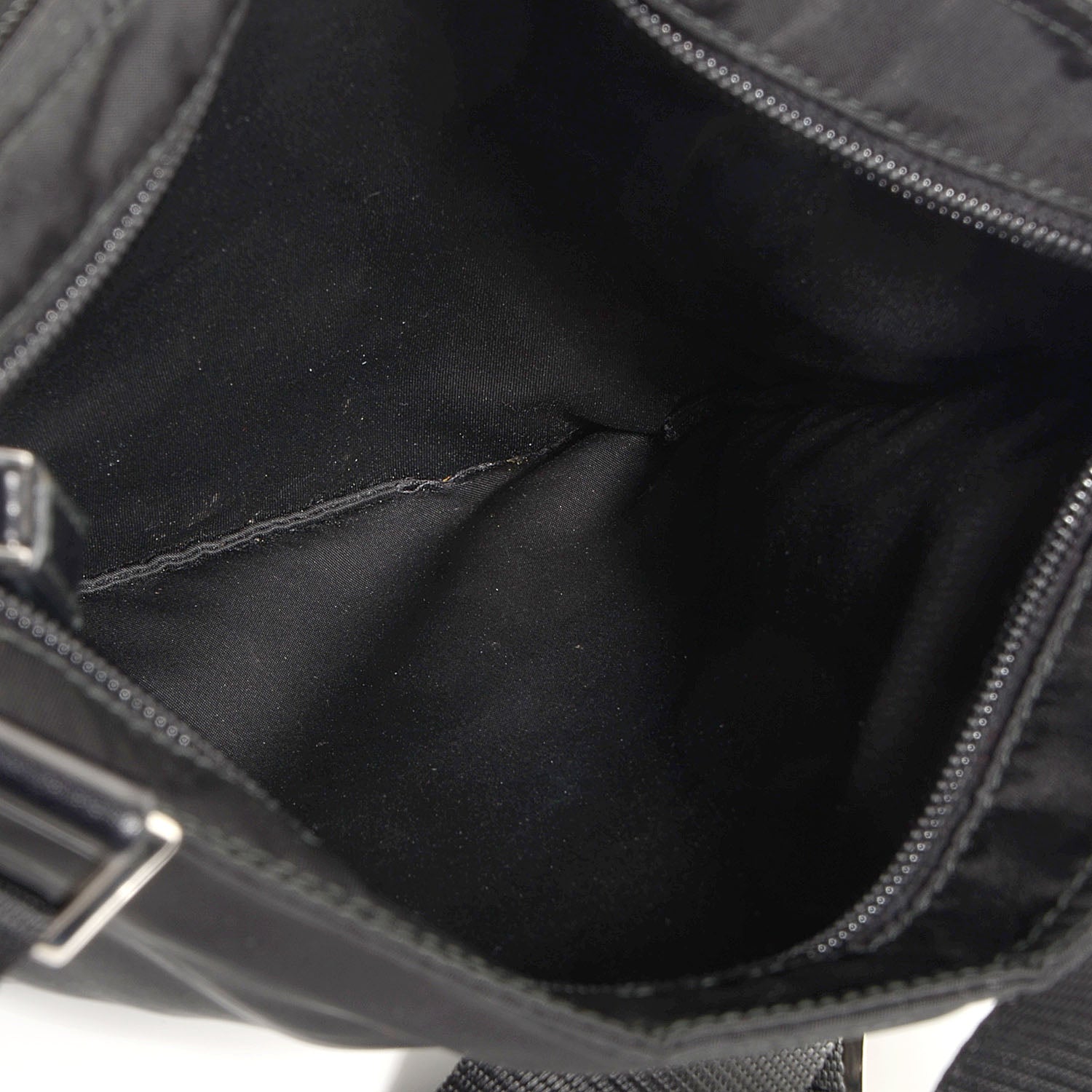 Prada Nylon Vela Flat Messenger Bag Black 5 of 9