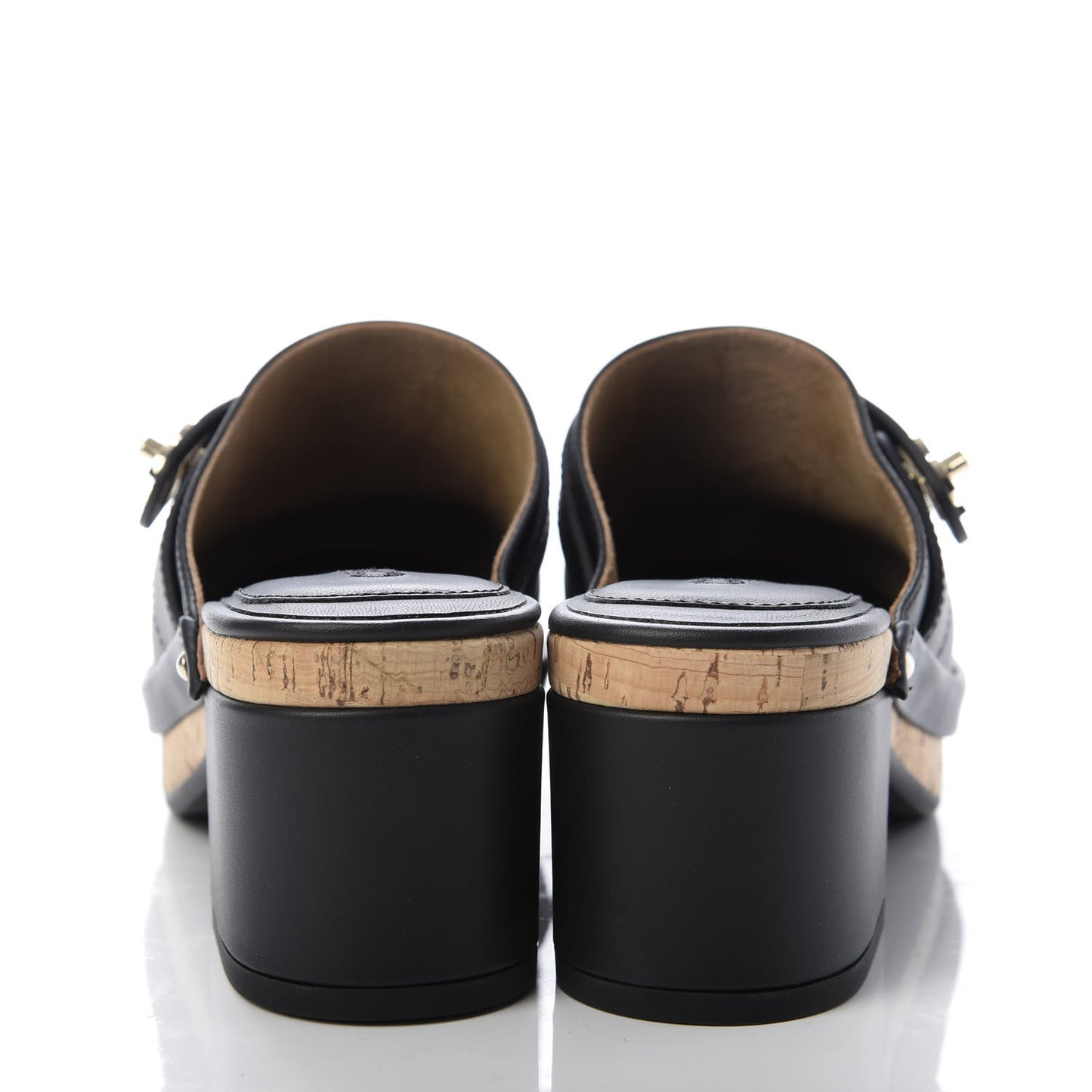 Calfskin CC Turn Lock Clogs 35 Black