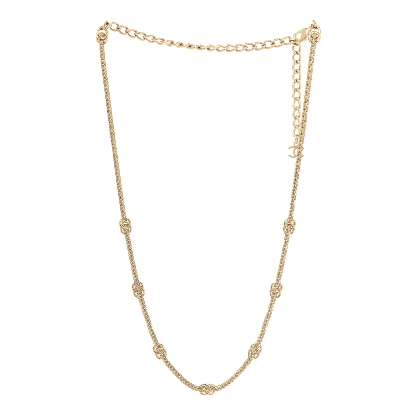 Metal CC Choker Necklace Gold