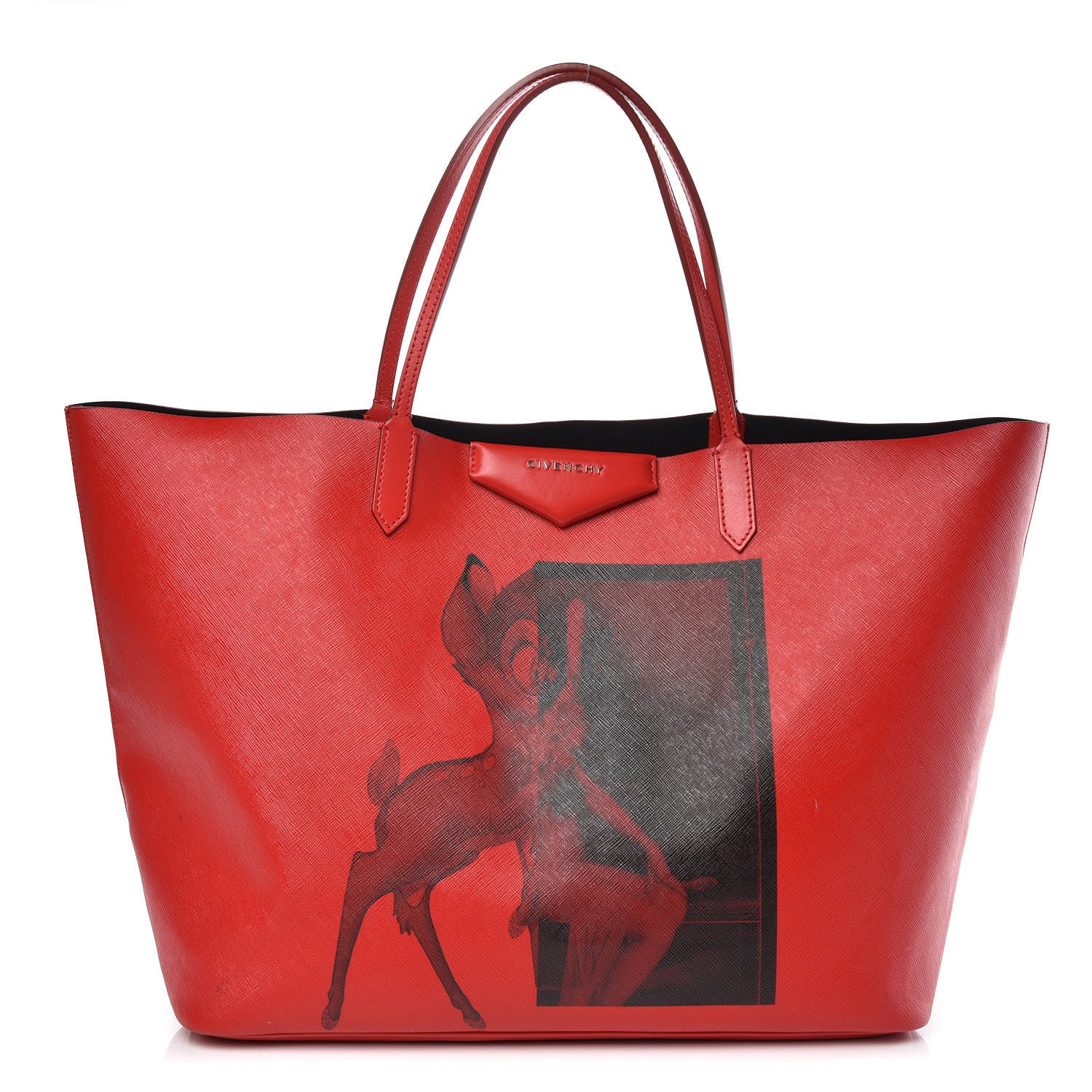 Givenchy Textured Coated Canvas Bambi Print Large Antigona Tote Red 1 of 9