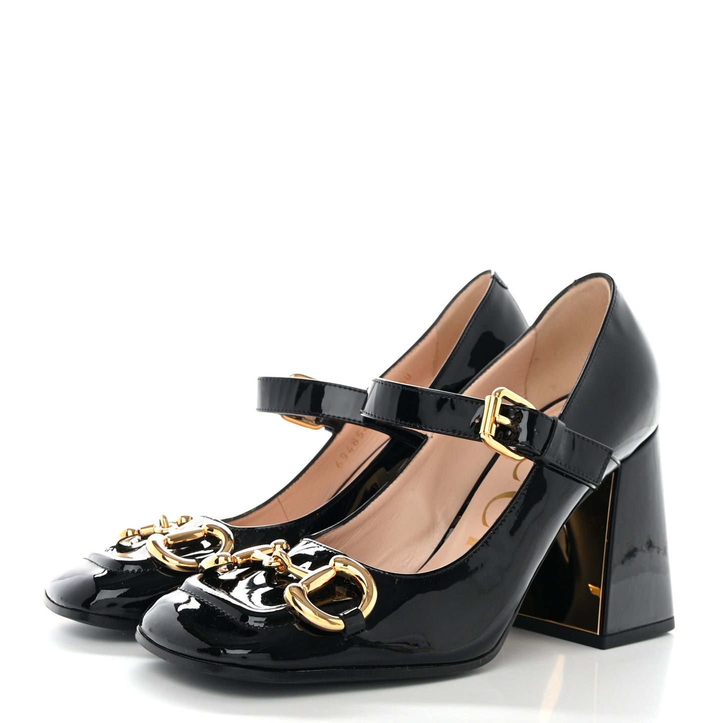 Patent Womens Horsebit Mid-Heel Mary Jane Pumps 37 Wild Rose 36 Black