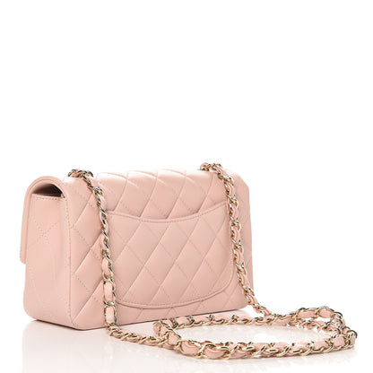 Chanel Lambskin Quilted Mini Rectangular Flap Light Pink 9 of 13