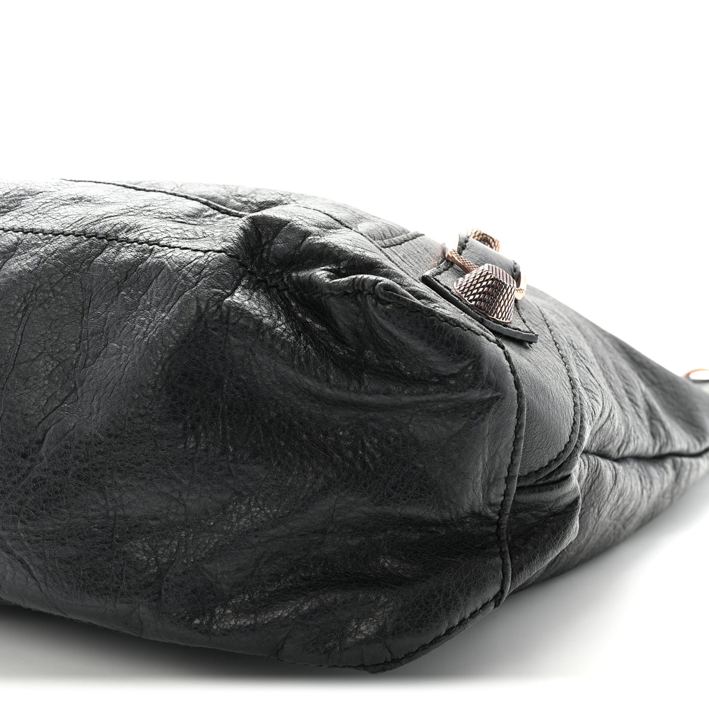 Agneau Giant 21 Rose Gold Hardware Day Hobo Black