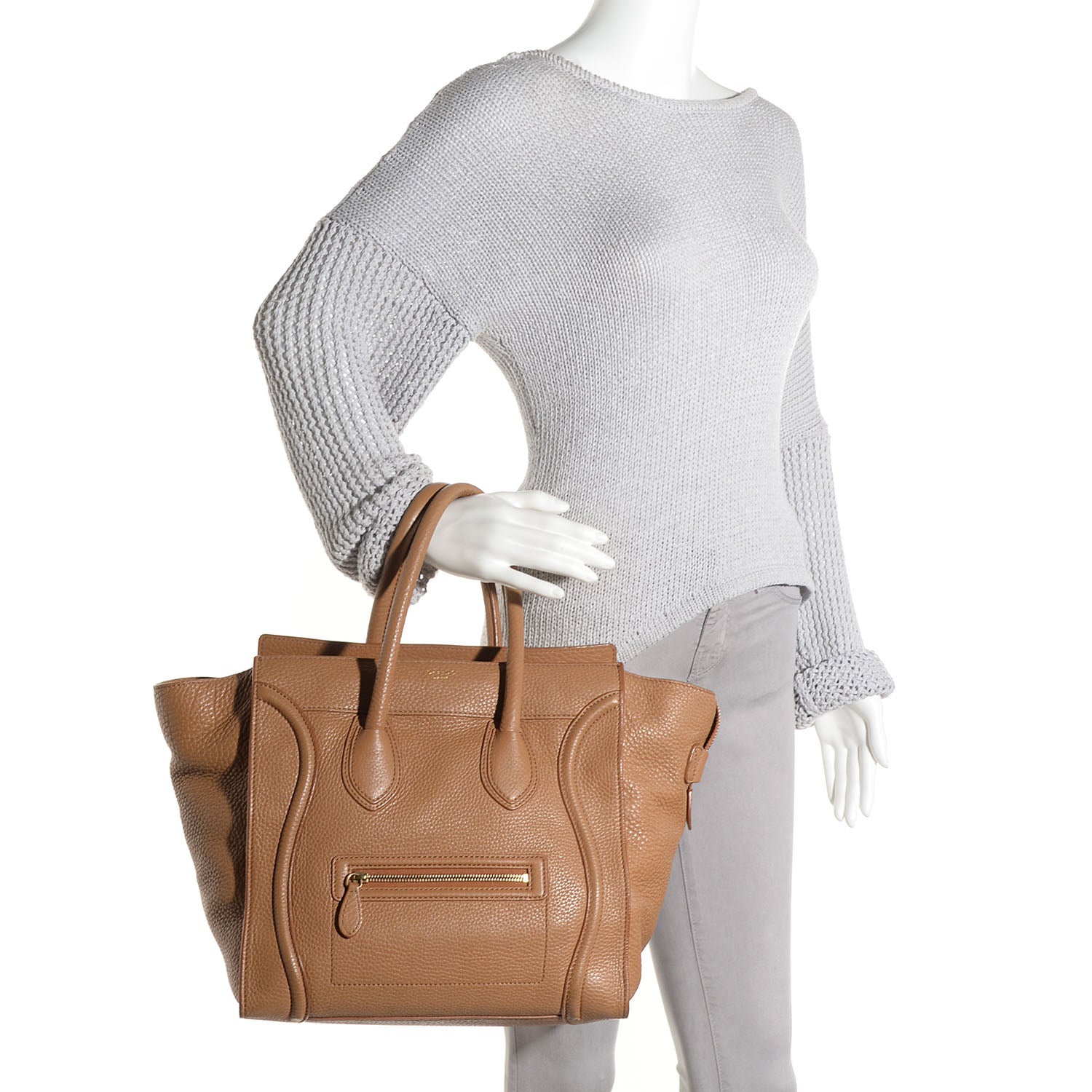Celine Pebbled Calfskin Mini Luggage Camel 2 of 10