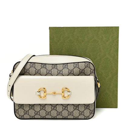 Gucci GG Supreme Monogram Small Horsebit 1955 Shoulder Bag Beige Mystic White 15 of 15
