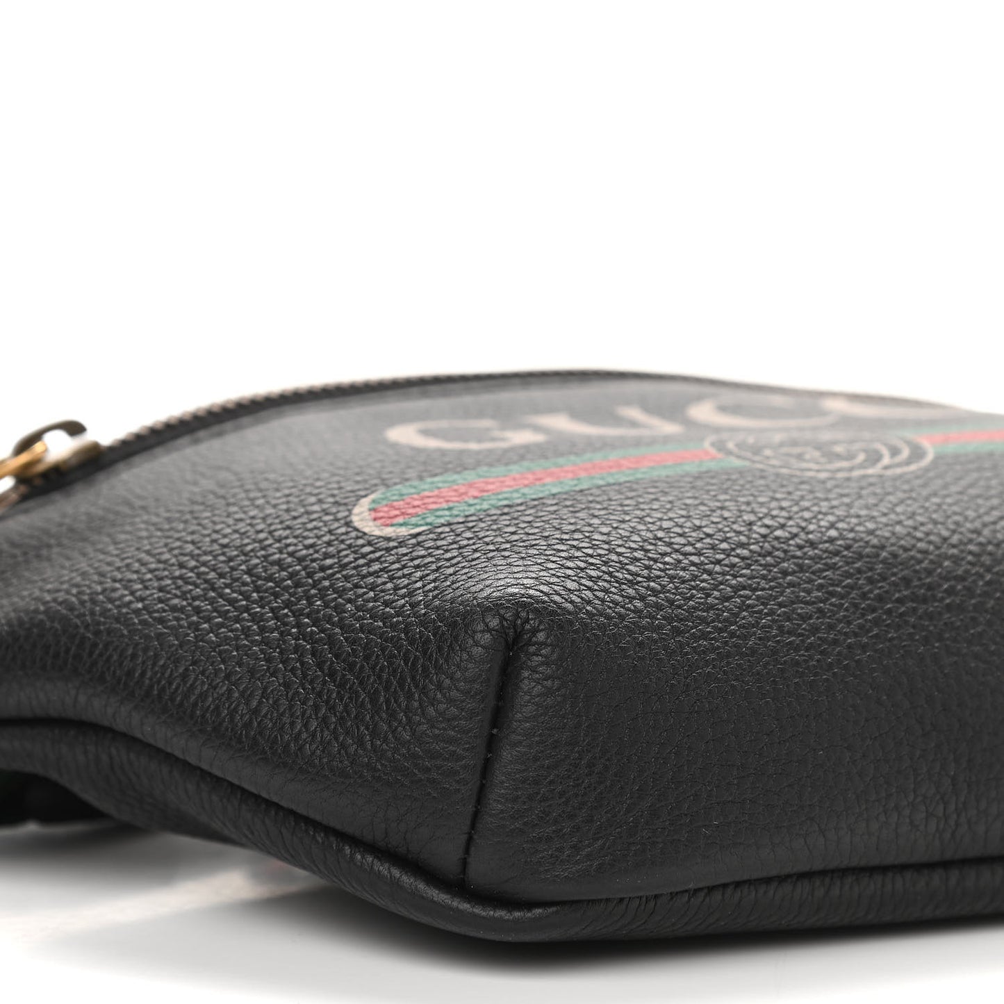 Grained Calfskin Small Logo Belt Bag Black