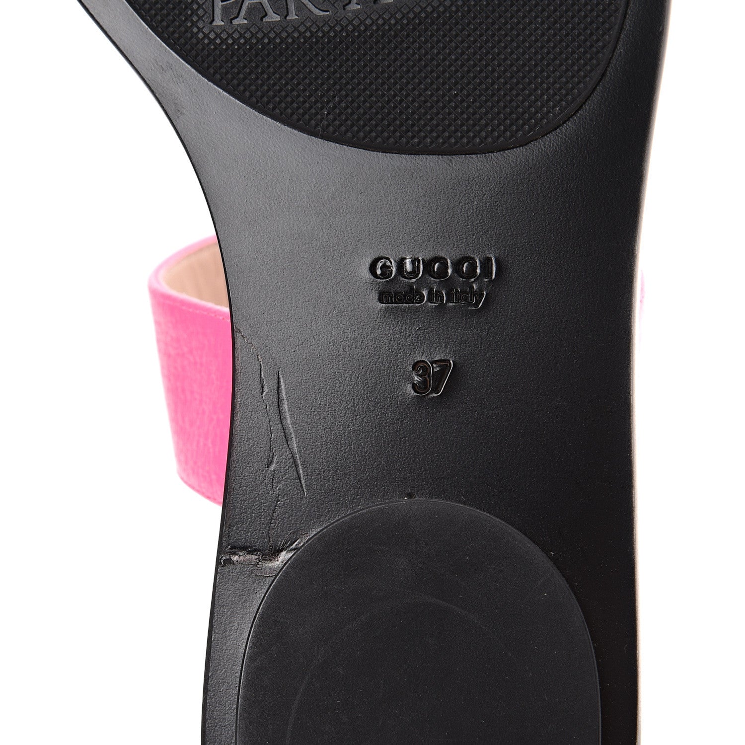 Gucci Calfskin GG Marmont Thong Sandals 37 Fuxia Fluo 8 of 11