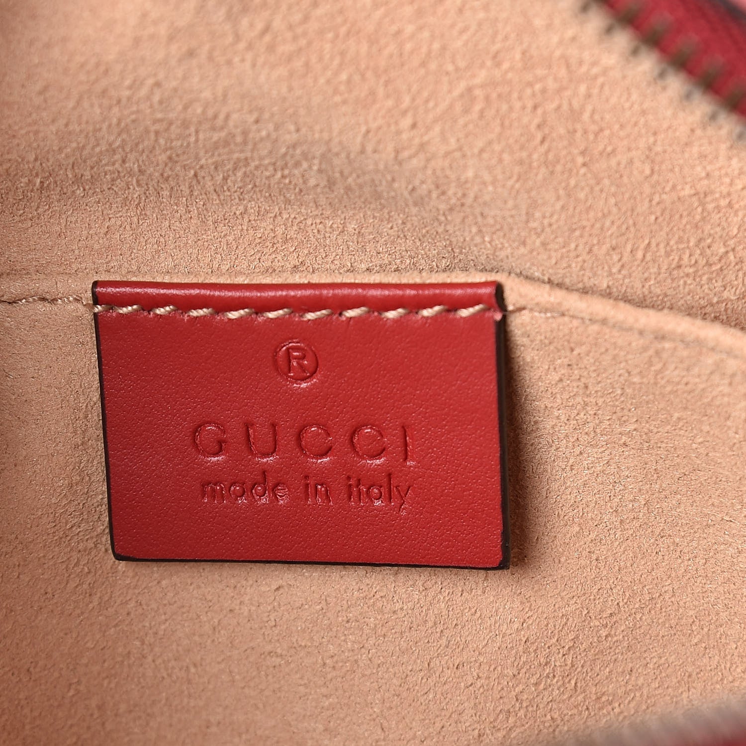 Gucci Calfskin Matelasse Mini GG Marmont Chain Shoulder Bag Hibiscus Red 6 of 9