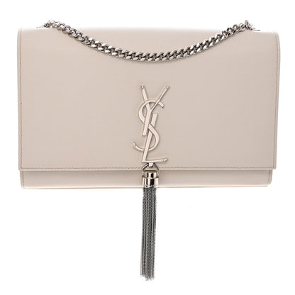Saint Laurent Smooth Calfskin Medium Classic Monogram Kate Tassel Satchel White 1 of 10