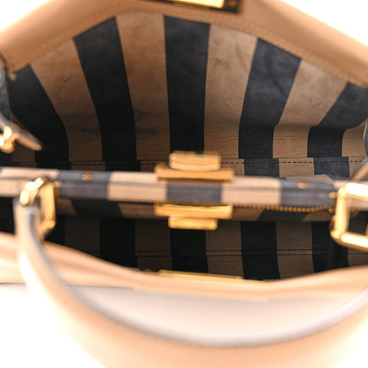 Fendi Vitello Seta Nabuk Pequin Medium Peekaboo Iconic Satchel Cuoio Tobacco Moro 4 of 9